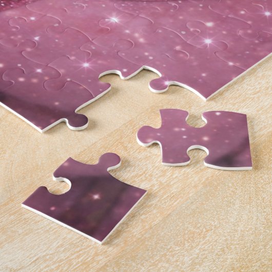 Glamorous Unicorn Cat Under Sparkling City         Legpuzzel (Zijkant)