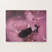 Glamorous Unicorn Cat Under Sparkling City         Legpuzzel (Horizontaal)