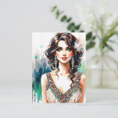 Glamorous Vintage Art Deco Beauty Briefkaart (Staand voorkant)