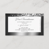 Glamorous White Silver Sparkle Glitter with Logo Visitekaartje (Achterkant)