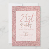 Glamour 21ste verjaardag Pink Glitter Kaart (Voorkant)