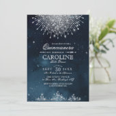 Glamour Art Deco Blue Quinceanera Kaart (Staand voorkant)