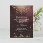 Glamour Art Deco Bourgondië Quinceanera Kaart (Staand voorkant)