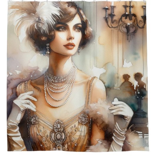  Glamour Art Deco Douchegordijn (Voorkant)