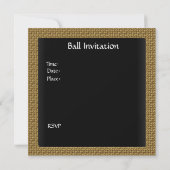 Glamour bal uitnodiging Elegant Rood  Zwart Goud (Achterkant)