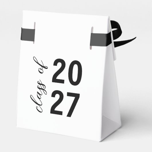 Glamour Black Gold Bow Afstuderen Bedankdoosjes (Achterkant)