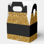 Glamour Black Stripes met Gold Glitter Printen Bedankdoosjes (Geopend)