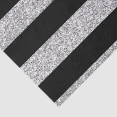 Glamour Black Stripes met Silver Glitter Gedrukt Tissuepapier (Detail)