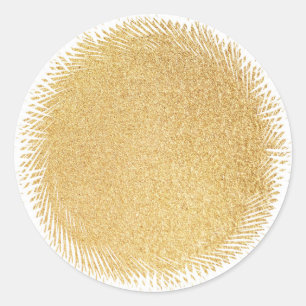 Glamour Blank Sjabloon Elegant Faux Gold Glitter Ronde Sticker