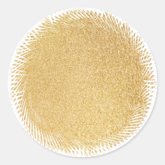 Glamour Blank Sjabloon Elegante Faux Gold Glitter Ronde Sticker (Voorkant)