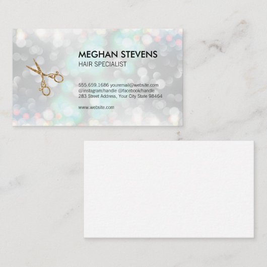 Glamour Bokeh Hair en Beauty Afsprakenkaartje (Voorkant / Achterkant)