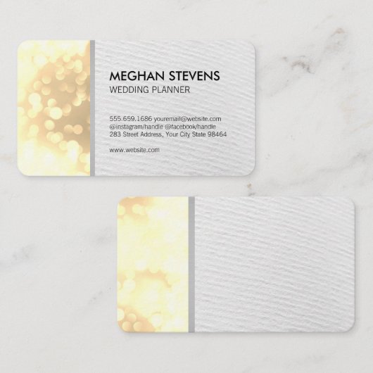 Glamour Bokeh Huwelijksplanner (goud) Afsprakenkaartje (Voorkant / Achterkant)