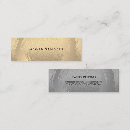 Glamour Brushed Mini Visitekaartje (Voorkant / Achterkant)