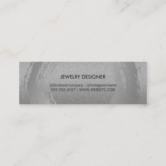 Glamour Brushed Mini Visitekaartje (Achterkant)