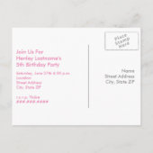 Glamour Cat Birthday Party Briefkaart Uitnodigen (Achterkant)