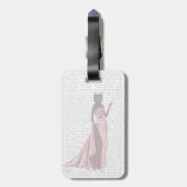 Glamour Cat in roze 2 Bagagelabel (Achterkant verticaal)