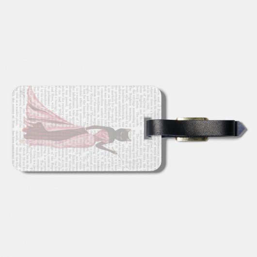 Glamour Cat in roze 2 Bagagelabel (Achterkant horizontaal)