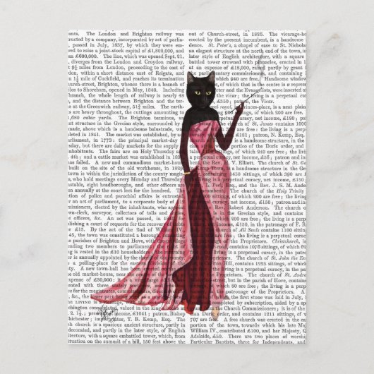Glamour Cat in roze 2 Briefkaart (Voorkant)