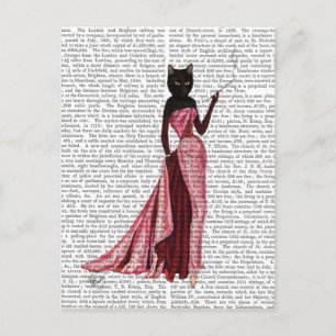 Glamour Cat in roze 2 Briefkaart