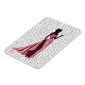 Glamour Cat in roze 2 Magneet (Linkerzijde)