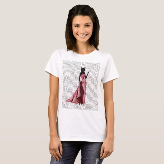 Glamour Cat in roze 2 T-shirt (Voorkant volledig)