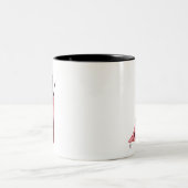 Glamour Cat in roze 2 Tweekleurige Koffiemok (Center)