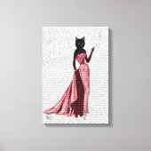 Glamour Cat in roze Canvas Afdruk (Voorkant)