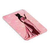 Glamour Cat in roze Magneet (Rechterzijde)