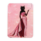 Glamour Cat in roze Magneet (Verticaal)