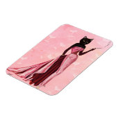 Glamour Cat in roze Magneet (Linkerzijde)