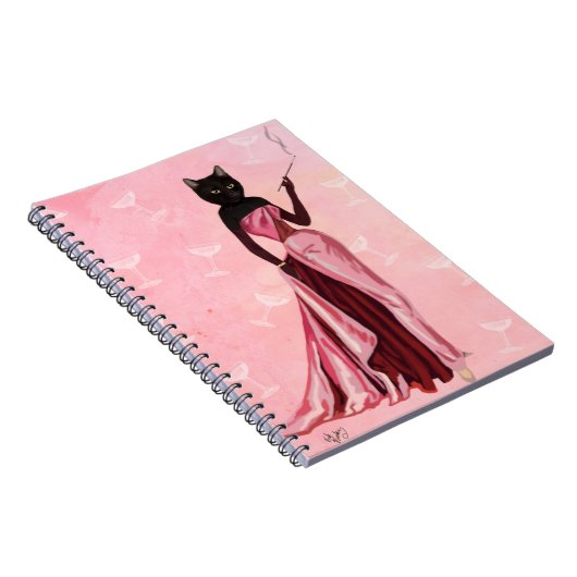 Glamour Cat in roze Notitieboek (Rechterzijde)