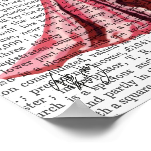 Glamour Cat in roze Poster (Hoek)