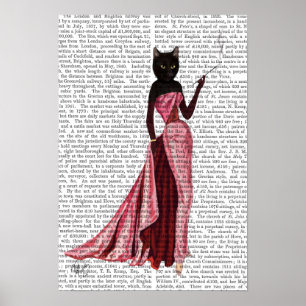 Glamour Cat in roze Poster