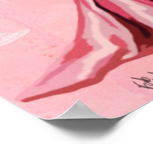 Glamour Cat in roze Poster (Hoek)