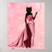 Glamour Cat in roze Poster (Voorkant)