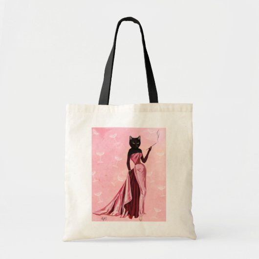Glamour Cat in roze Tote Bag (Voorkant)