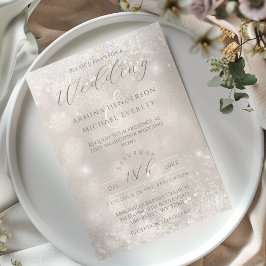 Glamour Champagne en Glitter Elegante Foto Bruilof Kaart
