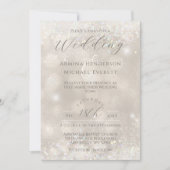 Glamour Champagne en Glitter Elegante Foto Bruilof Kaart (Voorkant)