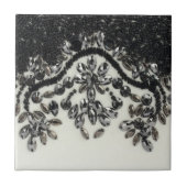 glamour chic floral white rhinestone tegeltje (Voorkant)