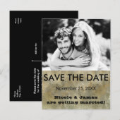 Glamour Chic Gold Faux Folie Bewaar de datum foto Aankondigingskaart (Voorkant / Achterkant)