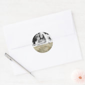 Glamour Chic Gold Faux Folie Bewaar de datum foto Ronde Sticker (Envelop)
