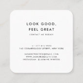 Glamour chique gouden folie turquoise marmeren wat vierkante visitekaartje (Achterkant)