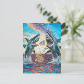 Glamour Chomp-Shark Breaking voor glanzende Parelt Briefkaart (Staand voorkant)