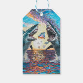 Glamour Chomp-Shark Breaking voor glanzende Parelt Cadeaulabel (Achterkant)