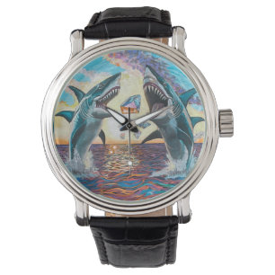 Glamour Chomp-Shark Breaking voor glanzende Parelt Horloge