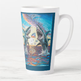 Glamour Chomp-Shark Breaking voor glanzende Parelt Latte Mok