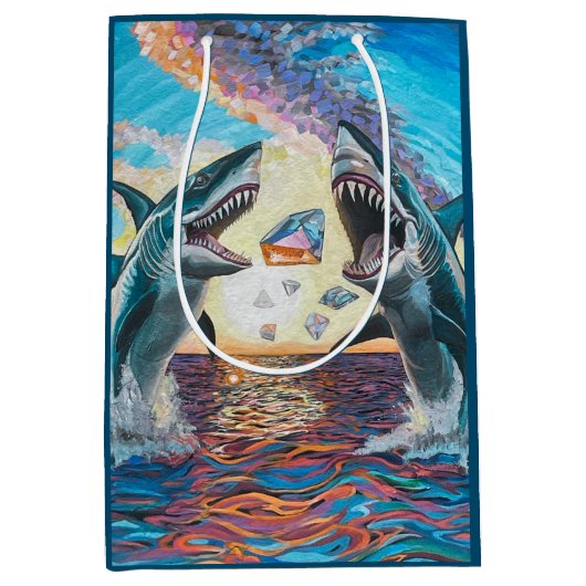 Glamour Chomp-Shark Breaking voor glanzende Parelt Medium Cadeauzakje (Voorkant)