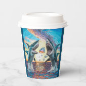 Glamour Chomp-Shark Breaking voor glanzende Parelt Papieren Bekers (Voorkant)