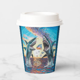 Glamour Chomp-Shark Breaking voor glanzende Parelt Papieren Bekers