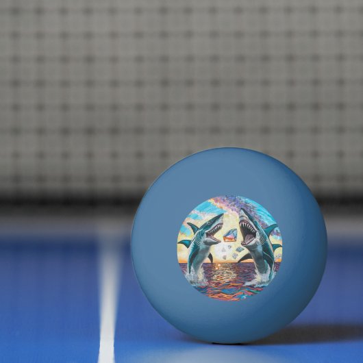 Glamour Chomp-Shark Breaking voor glanzende Parelt Pingpongbal (Net)